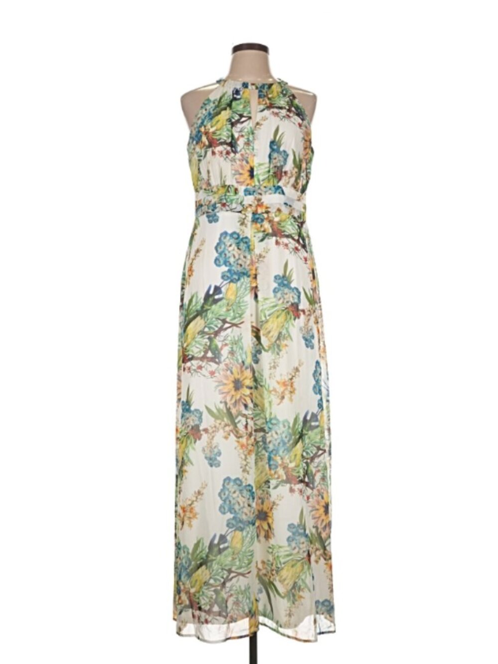Beautiful floral halter neck dress - size 12